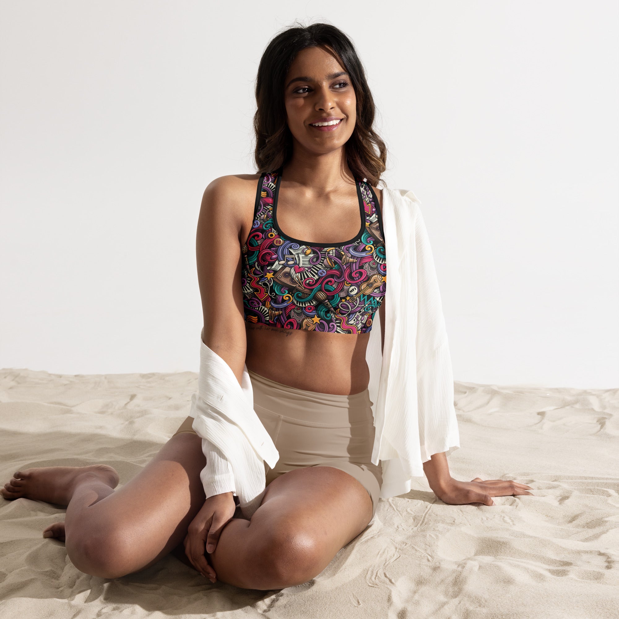 Grunge Rock N Roll Sports Bra